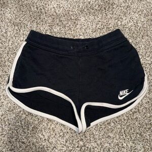 Nike Black Athletic Running Shorts with White Trim